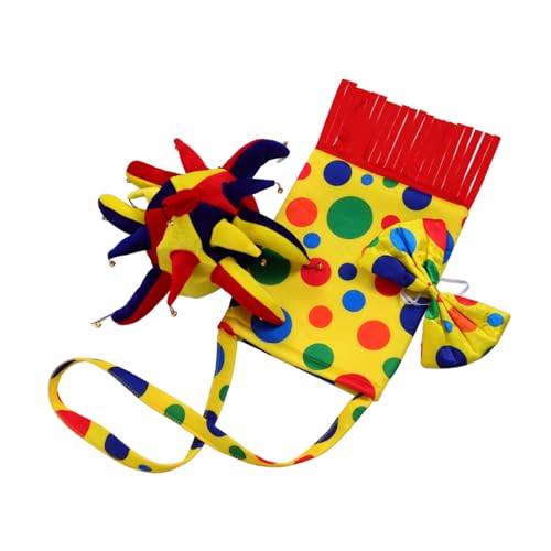 Garneck 1 Satz Clown Cosplay Clown Hut Fliege und Rucksack für Erwachsene und Teenager für Karneval und Kostümpartys Lustige Requisiten für Unvergessliche von Garneck