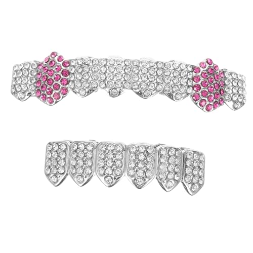 Garneck 1 Satz Cosplay Grills Hip Hop Zähne Schmuck Teiliges für Erwachsene Silberne für Halloween Mode Events und Hip Hop Performances von Garneck