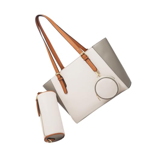 Garneck 1 Satz Damen Tote Bag PU Material Praktische Schultertasche für Alltag Reisen und Arbeit Cremefarbene Handtasche mit Reißverschluss Leicht und Langlebig Garneck 1 Satz Damen Tote Bag PU Material Praktische Schultertasche für Alltag Reisen und Arbeit Cremefarbene Handtasche mit Reißverschluss Leicht und Langlebig von Garneck
