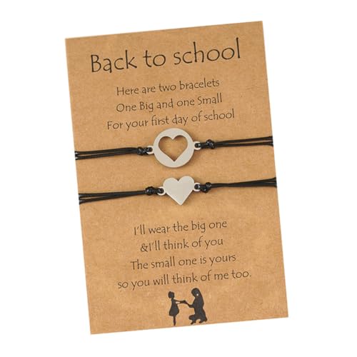 Garneck 1 Satz Herz Armbänder für Mutter und Tochter für Ersten Schultag Verstellbar zur Einschulung für Besondere Anlässe Garneck 1 Satz Herz Armbänder für Mutter und Tochter für Ersten Schultag Verstellbar zur Einschulung für Besondere Anlässe von Garneck