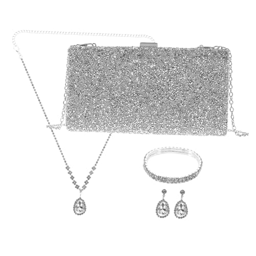 Garneck 1 Satz Nackenketten Ohrringe Handgelenkarmband und Clutch für Hochzeiten Partys oder Besondere Anlässe von Garneck