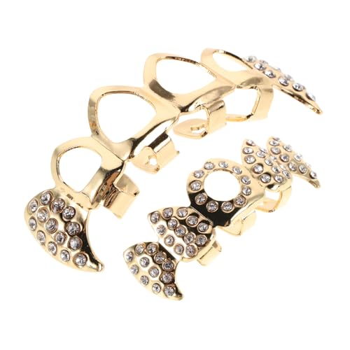 Garneck Vampire Zähne Grillzähne Für Männer Hip-hop-zahngrills Cosplay-reißzähne Mit Strass Künstliche Zahnkappe Grillkappen Zubehör Für Mottopartys von Garneck