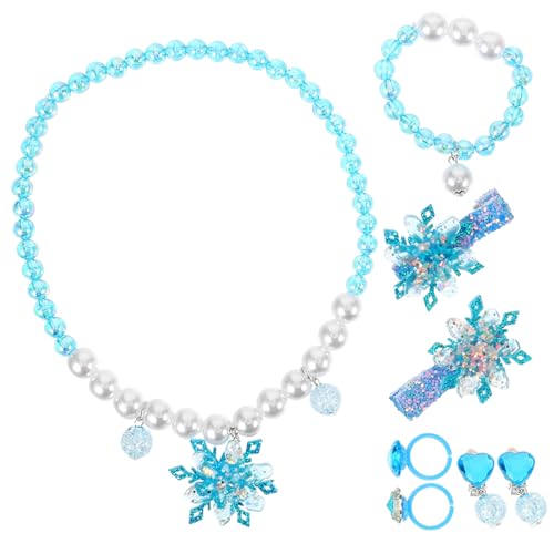 Garneck 1 Satz Schmuckset für Mädchen Teiliges Set mit Halskette Armband Ring Ohrclips und Haarschleifen Bunte Schneeflocken Designs für Geburtstagsmitbringsel und Partys Garneck 1 Satz Schmuckset für Mädchen Teiliges Set mit Halskette Armband Ring Ohrclips und Haarschleifen Bunte Schneeflocken Designs für Geburtstagsmitbringsel und Partys von Garneck