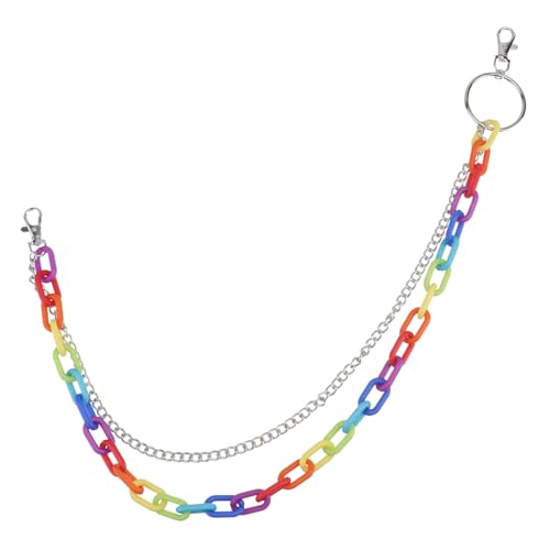 Garneck Bunte Taillenkette für Frauen Chic Hose Kette Modisches Kleidungsdekor für Partys und Alltag Stylische Regenbogen Hüftkette von Garneck
