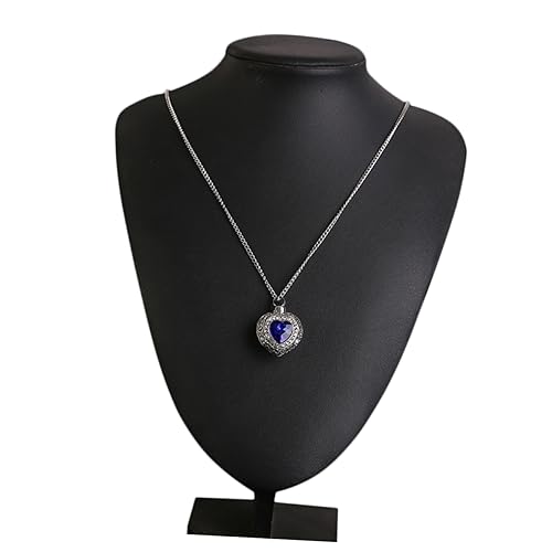 Garneck 1 Stück Creative Heart Pendant Halskette mit Herzform Modisches Schmuckstück für Frauen als Muttertag Elegantes und Zartes Design Blau von Garneck