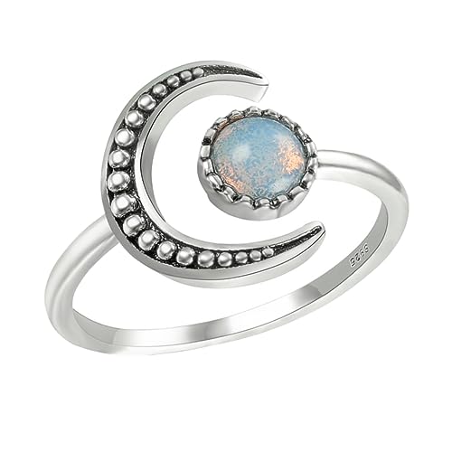 Garneck 1 Stück Eleganter Verstellbarer Mondsteinring für Damen Kreatives Schmuckstück für Besondere Anlässe Passend für Hochzeiten und Partys Leicht und zu Tragen Schmuck für Stilvolle von Garneck