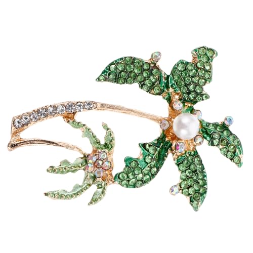 Garneck Kokospalmen Brosche Legierung mit Glitzer Strass Modisches Accessoire für Frauen und Mädchen Glänzende Anstecknadel für Hochzeiten und Besondere Anlässe von Garneck