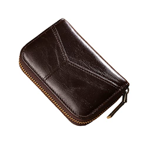Garneck 1 Stück Multifunktionale PU Geldbörse für Münzen und Karten Kompakte Unisex Umhängetasche mit Reißverschluss für Täglichen Gebrauch und Besondere Anlässe Braun von Garneck