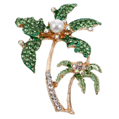 Garneck 1 Stück Shiny Rhinestone Coconut Tree Brosche Legierung Modisches Accessoire für Frauen und Mädchen für Hochzeiten Geburtstagsfeiern und Alltag von Garneck