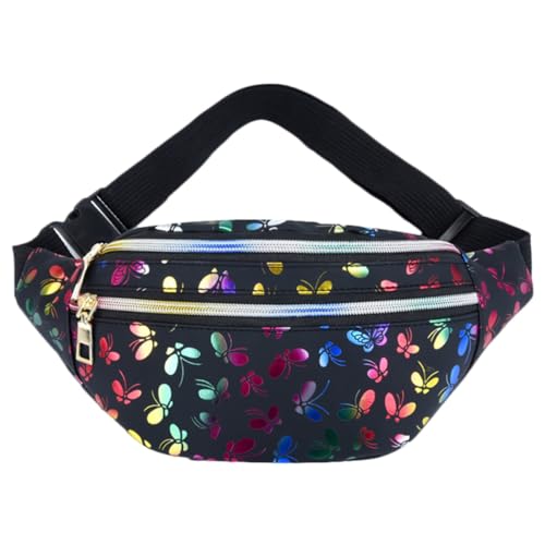 Garneck Schwarze Pu-gürteltasche Brusttasche Für Damen Aufbewahrungstasche Mit Schmetterlingsmuster Umhängetasche Schultertasche Klein Und Stilvoll von Garneck