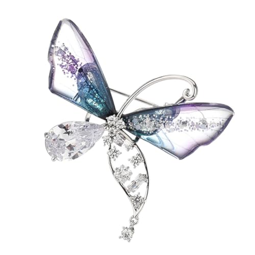 Garneck Schmetterlingsbrosche Damen Silber Dekorative Corsage Mit Strasssteinen Kreative Brustnadel Für Kleidung Schal Und Tasche Elegant Und Langlebig von Garneck