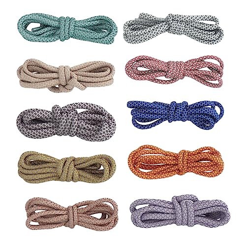 Garneck 10 Paare Runde Geflochtene Reflektierende Schnürsenkel für Damen Herren Sportschuhe Laufschuhe Langlebig für Nachtlauf und Freizeitgebrauch Zufällige Farbe Zufällige Farbe von Garneck
