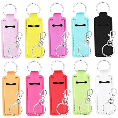 Garneck 10 Sätze Teiliges Lippenstift schutzhüllen Schlüsselanhänger Langlebiger Lippenbalsam Halter Praktische Lippenstift Taschen Vielseitiger Kosmetik Organizer von Garneck