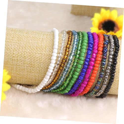 Garneck 10 Stück Boho Fußkettchen Damen Bunte Perlen Fußkette Sommer Strand Schmuck Bohemian Style Knöchel Armband für Frauen und Mädchen von Garneck