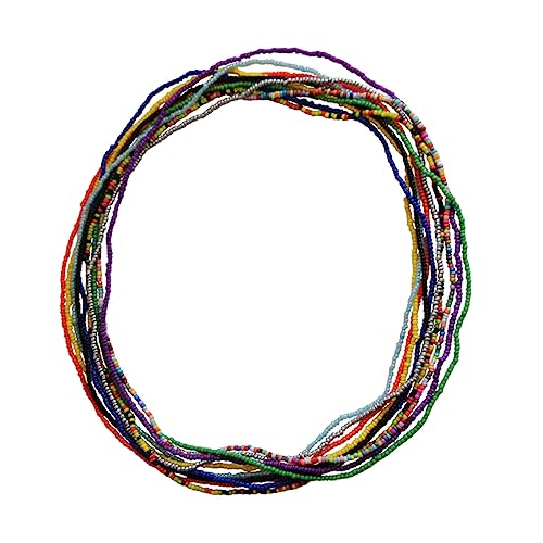 Garneck 10 Stück Damen Taillenkette aus Bunten Perlen Elastische Vielseitige Körperkette für Sommer Strandpartys als Bauchkette Armband oder Halskette Geeignet Modisches Boho Accessoire von Garneck