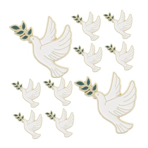 Garneck 10stücke Friedenstaube Anstecknadeln Für Damen Metall Vogelbrosche Mit Olivenzweig Accessoire Für Anzüge Mäntel Und Taschen Als Für Friedenliebhaber von Garneck