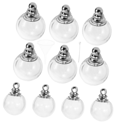 Garneck 10 Stück Glaskugel Anhänger Kleiner für Schmuckherstellung Durchsichtige Hängende Selbstgemacht Anhänger Hohler Kugel Schmuck von Garneck