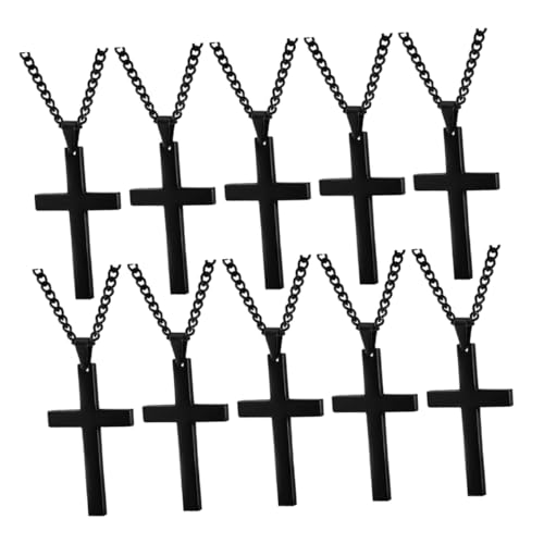 Garneck 10 Stück Kreuzanhänger Schmuck für Männer Frauen und Teenager Stylischer und Modischer Kruzifix Charm mit Kette für Gebet und Alltag von Garneck