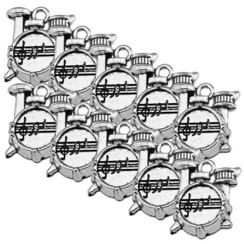 Garneck 10 Stück Teiliges Drum Charms Metall für DIY Schmuckherstellung Robuste Anhänger für Schlüsselanhänger und Armbänder für Handwerk und Kreative Projekte von Garneck