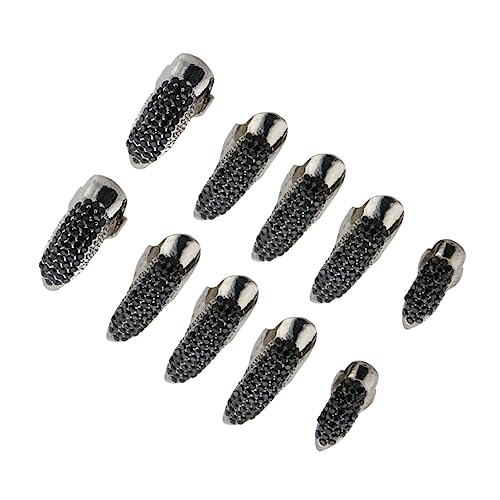 Garneck 10 Stück Ringe Gothic Punk Falsche Nagel Krallenpfoten Fingerringe für Cosplay Dekoration 6 Stück Krallenform Angenehm zu Tragen mit Strasssteinen von Garneck