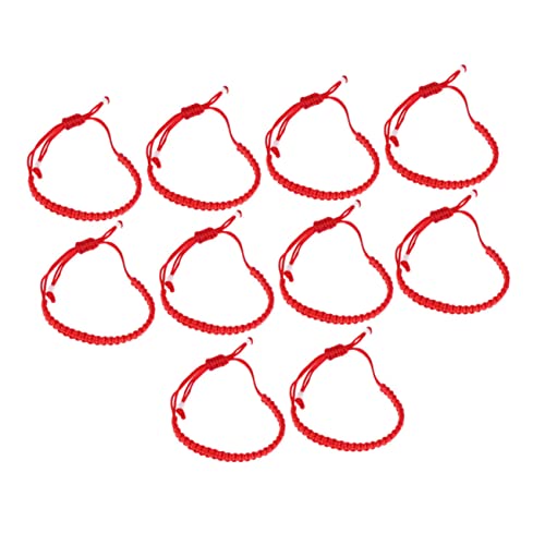 Garneck 10 Stück Teiliges Handgefertigtes Rotes Seilarmband Verstellbare Geflochtene Freundschaftsarmbänder Dekorative und Komfortable Schmuckstücke für Damen und Herren bei Festivals und von Garneck