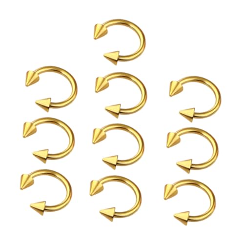 Garneck 10 Stück Teiliges Nasenringe aus Hochwertigem C Förmige Nasen und Ohrknorpel Piercingschmuck in Elegantem Gold Hautfreundlich und Langlebig für Damen und Herren von Garneck