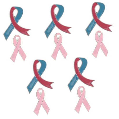 Garneck 10stücke Bewusstseinsnadeln Rosa Schleife Anstecknadel Schmuckbrosche Aus Zinklegierung Für Wohltätigkeitsveranstaltungen Spendensammlung Hut Und Rucksack Accessoires von Garneck