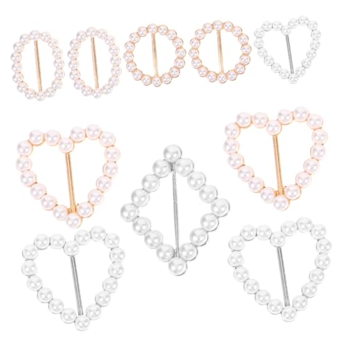 Garneck Kleid Eckknoten Schnallen 10 Stück Legierung Polierte T-Shirt Clips Praktische Schalschnallen für Damen Halstuch Clips von Garneck