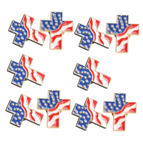 Garneck 10 Stück Teiliges US Flagge Broschen aus Langlebigem Metall Leichte Patriotische Anstecknadeln für Männer und Frauen Vielseitig Kombinierbar mit Formeller und Legerer Kleidung von Garneck