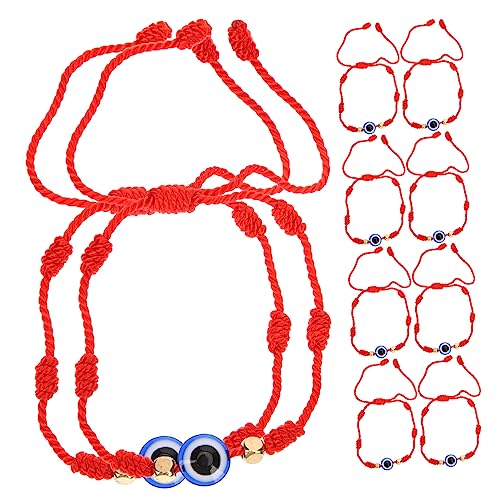 Garneck 10 Stück Verstellbare Teiliges Handmade Evil Eye Armband für Damen und Herren Rote Schnur mit Schutzsymbol Einzigartiges für Besondere Anlässe Garneck 10 Stück Verstellbare Teiliges Handmade Evil Eye Armband für Damen und Herren Rote Schnur mit Schutzsymbol Einzigartiges für Besondere Anlässe von Garneck
