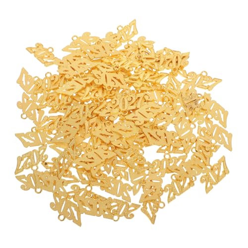 Garneck 100 Stück Charms Goldfarbene Quasten Anhänger für Abschluss Schmuckherstellung DIY Armbänder Halsketten Zubehör von Garneck