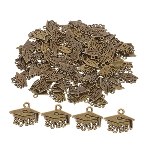 Garneck 100 Stück Teiliges Graduation Cap Anhänger Mini Abschlusskappen Charms mit Quaste Schmuckanhänger für DIY Armband Halskette Schlüsselanhänger Basteln von Garneck