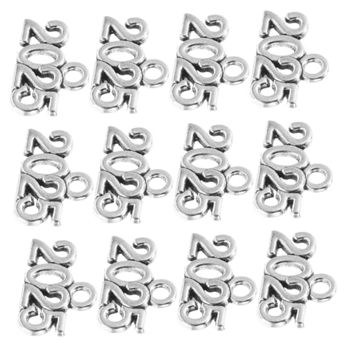Garneck 100 Stück Zahlenanhänger aus Langlebiger Zinklegierung Vintage Design Robustes DIY Schmuckzubehör für Armbänder Halsketten Schlüsselanhänger für Abschlussgeschenke von Garneck