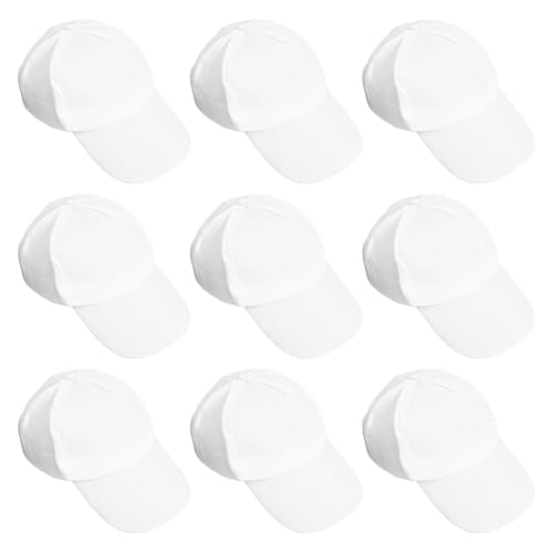 Garneck 10PCS Kinder Baseballkappe Leere BaumwollhüTe Malen DIY Bastelbedarf FüR Jungen Und MäDchen FüR Alltag Und Kreative Projekte von Garneck