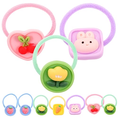 Garneck 10Stücke Elastische Haarbänder Für Süße Früchte Blumen Designs Elastisch Für Einfache Frisuren Auch Armband Tragbar von Garneck
