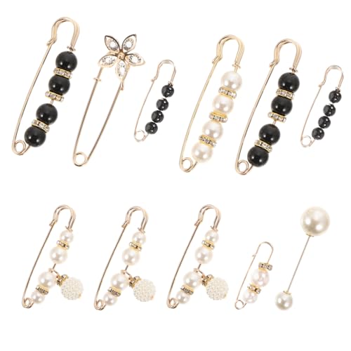 Garneck 11 Stück Teiliges Perlen sicherheitsnadel Zierliche Brosche zum Taillen engermachen Fester Hüftclip für Hosen und Röcke Glatte Oberfläche Schützt Kleidung Langlebig und Einfach von Garneck