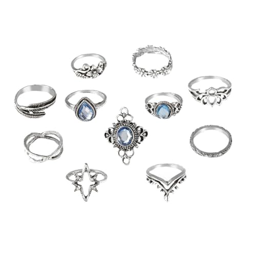 Garneck 11 Stück Teiliges Retro Knöchelring Kreative Verzierte Fingerringe mit Funkelnden Rostfrei und Widerstandsfähig Modische Schmuckdekoration für Damen Vielseitig Einsetzbar bei Garneck 11 Stück Teiliges Retro Knöchelring Kreative Verzierte Fingerringe mit Funkelnden Rostfrei und Widerstandsfähig Modische Schmuckdekoration für Damen Vielseitig Einsetzbar bei von Garneck