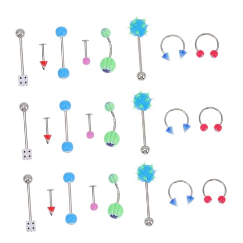 Garneck 110 Stück Teiliges Buntes Piercing Körper Schmuck mit Zungen Nasensteckern Langlebige Farbige Zungenringe und Nasenpiercings Modische Körperschmuck dekoration für Damen und Herren Garneck 110 Stück Teiliges Buntes Piercing Körper Schmuck mit Zungen Nasensteckern Langlebige Farbige Zungenringe und Nasenpiercings Modische Körperschmuck dekoration für Damen und Herren von Garneck