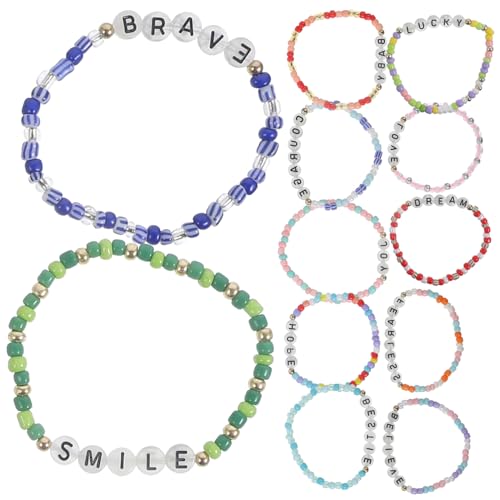 Garneck 12 Stck Teiliges Glow in The Dark Buchstaben Armband für Mädchen Handgemachtes Farbenfrohes Perlenarmband mit Einzigartigem Design für Geburtstagsfeiern und Garneck 12 Stck Teiliges Glow in The Dark Buchstaben Armband für Mädchen Handgemachtes Farbenfrohes Perlenarmband mit Einzigartigem Design für Geburtstagsfeiern und von Garneck