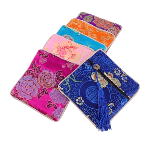 Garneck 12 Stück Teiliges Damen geldbörsen Chinesischem Stil Mehrfarbige Leichte Seiden münztaschen mit Reißverschluss Modische Portemonnaies für Karten und Kleingeld für Alltag und Garneck 12 Stück Teiliges Damen geldbörsen Chinesischem Stil Mehrfarbige Leichte Seiden münztaschen mit Reißverschluss Modische Portemonnaies für Karten und Kleingeld für Alltag und von Garneck