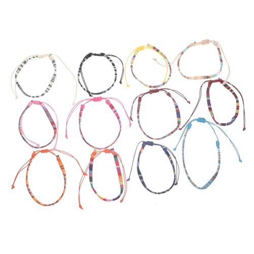 Garneck 12 Stück Teiliges Ethno wickelarmband Verstellbare Handgewebte Sommer wristbands Leichte Boho fußkettchen für Damen Strand Surferstyle Atmungsaktiv und Langlebig von Garneck