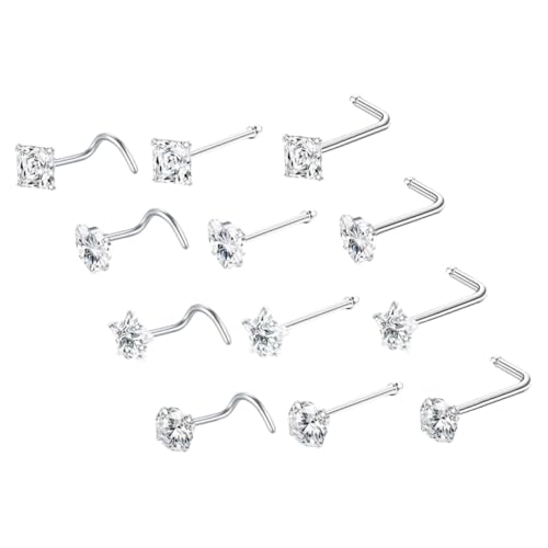 Garneck 12 Stück Teiliges Nasenpiercing Funkelnden Zirkonia Modischer Nasenring Schmuck für Damen Einzigartiges Design Hautfreundlich für Nasenstechen und Alltag Garneck 12 Stück Teiliges Nasenpiercing Funkelnden Zirkonia Modischer Nasenring Schmuck für Damen Einzigartiges Design Hautfreundlich für Nasenstechen und Alltag von Garneck