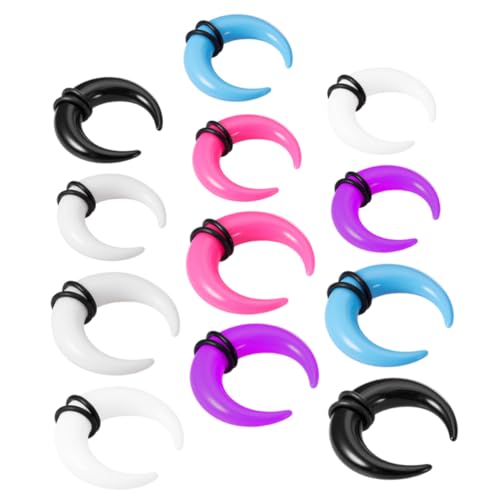 Garneck 12 Stück Teiliges Septum Pincher und Ohr Dehnungsset U Förmige Farbige Septum Ringe für Ohr und Nasenpiercing Vielseitiges Stretching Schmuckset für Alltag und Party von Garneck