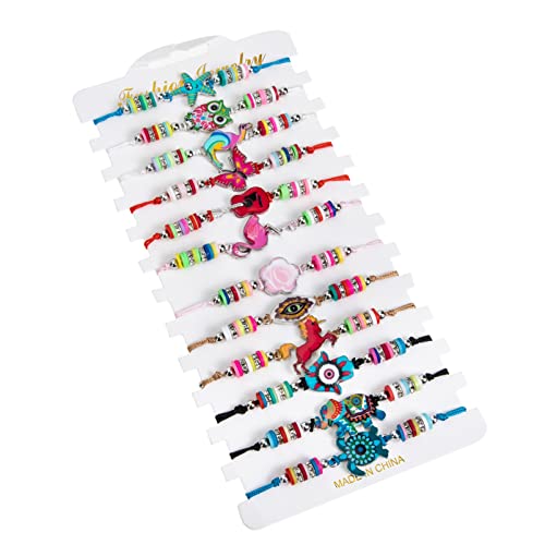 Garneck 12 Stück Teiliges Verstellbares Tier Armband Polymer Tonperlen für Frauen Mädchen und Stilvolle Armbänder und Fußkettchen für von Garneck