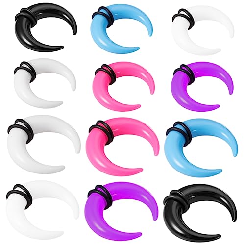 Garneck 12stücke Teiliges Septum-ringe Aus U-förmige Pincher Für Nase Und Ohr Körperdehnungs-kit in Schwarz Weiß Transparent Blau Und von Garneck