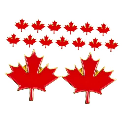 Garneck 15 Stück Teiliges Ahornblatt Broschen Retro Metall Anstecknadeln Detailreiche Herbstblatt Pins Maple Leaf Abzeichen Vielseitig für Kleidung Rucksäcke und Accessoires von Garneck