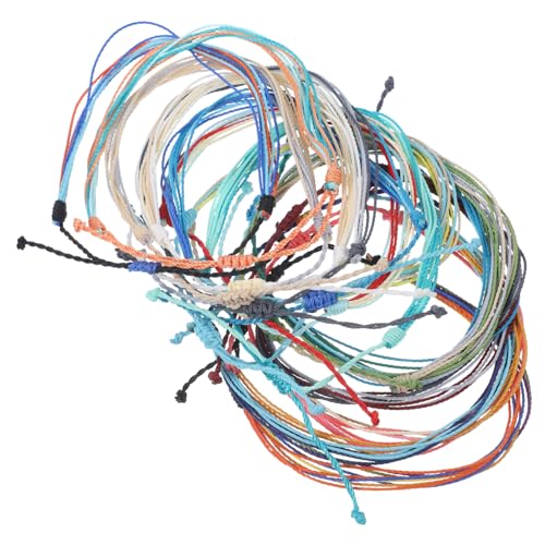 Garneck 16 Stück Teiliges Boho Fußkettchen Wasserfest Gewachstes Garn Geflochtene Damen Knöchelketten Bunte Strand Schmuck Feine Zarte Knöchelarmbänder für Sommerurlaub Zufällige Farbe von Garneck
