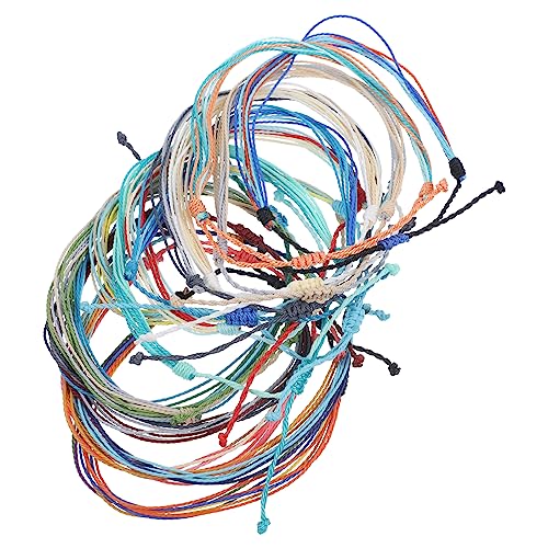 Garneck 16stücke Böhmische Armbänder Geflochtene Schnurarmbänder Strandarmband Verstellbare Fußkettchen Sommerarmband Strand-fußkettchen von Garneck