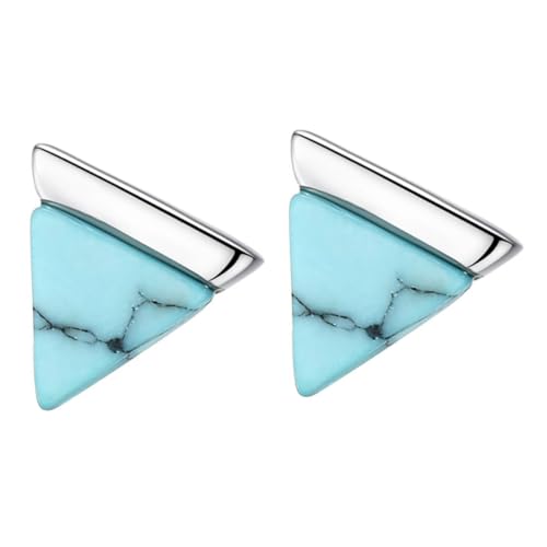 Garneck Triangel Türkis Ohrringe Stilvolle Ohrstecker Für Damen Einfache Geometrische Ohrschmuck Für Mädchen Für Geschenke Zu Weihnachten Und Valentinstag Leichte Und Modische Ohrringe Für von Garneck