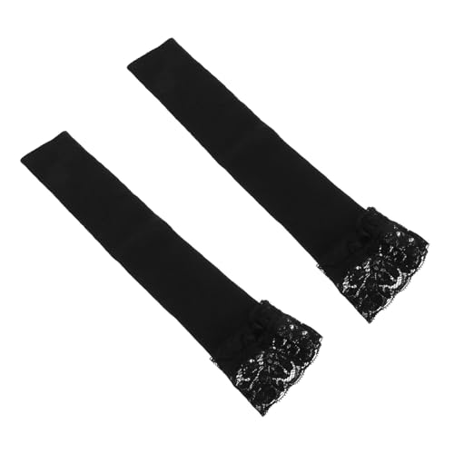 Garneck Fingerlose Armstulpen Damen Schwarz Spitzenhandschuhe Lange Strickärmel Wintermode Atmungsaktive Strickhandschuhe Elegantes Design Für Formelle Anlässe Universell Einsetzbare von Garneck